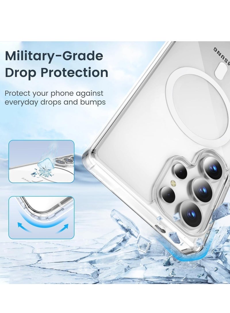 Clicko Samsung Galaxy S25 Ultra Magsafe Case Support Wireless Charging Slim Thin Magnetic Cover Anti Scratch Shockproof Hard Transparent Phone Case Compatible with Samsung Gakaxy S25 Ultra 6.8 Inch - Image 2